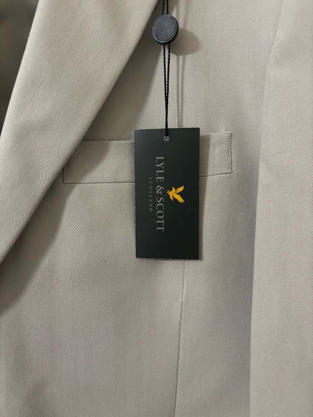 Lyle & Scott 100% Silk Herringbone Blazer Sport Coat Size 42REG